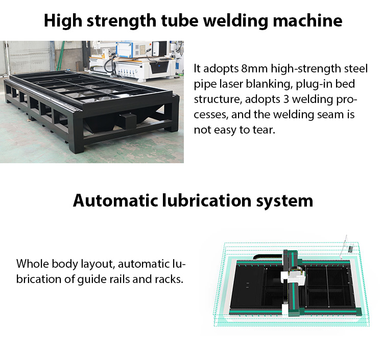 Cnc Dual-Gunakake Sheet lan Tube Pipe Tube Cutter Serat Laser Cutting Machine Kanggo Metal